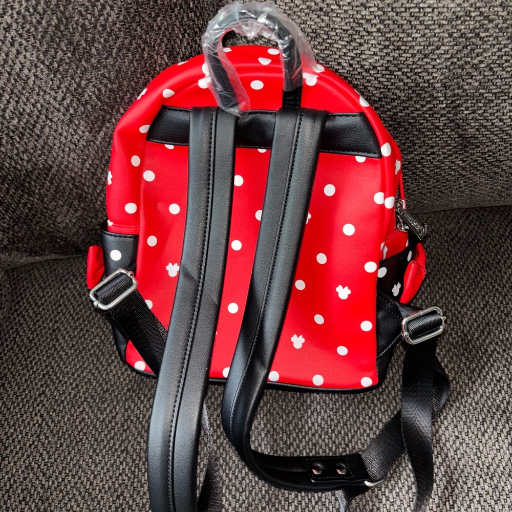 New Disney Loungefly Minnie Mouse Bow Polka Dot Mini Backpack New Bow- so- sweet - Picture 4 of 6
